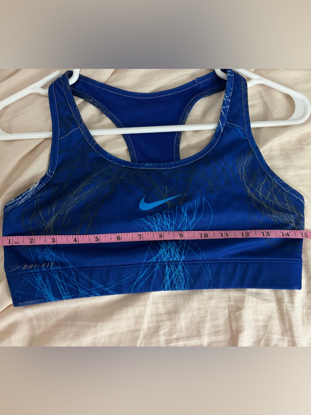 Nike Racerback Blue Graphic Performance Sports Bra